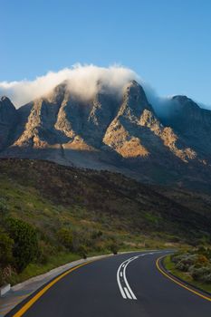 Curving highway near Cape Town, South Africa