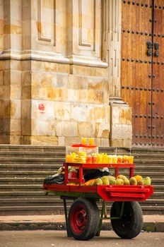 Fruit for sale in the Plaza de Bolivar in Bogota, Colombia