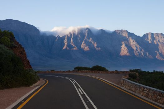 Curving highway near Cape Town, South Africa