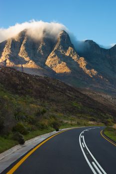Curving highway near Cape Town, South Africa