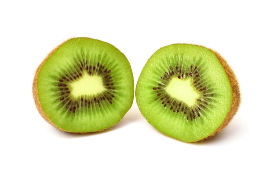 Pieces of kiwi isolated on white background