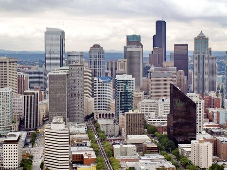 Aerial view of Seattle city