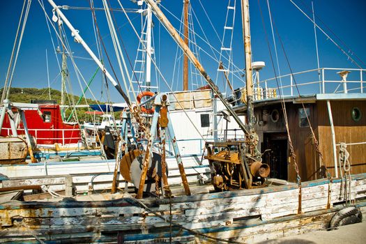 Old fishing boats fleet