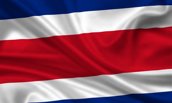waving flag of the republic of costa rica