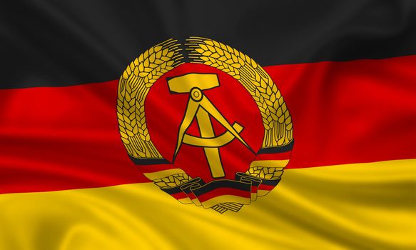 waving flag of the german democratic republic