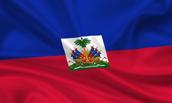 waving flag of haiti