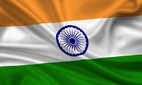 waving flag of india
