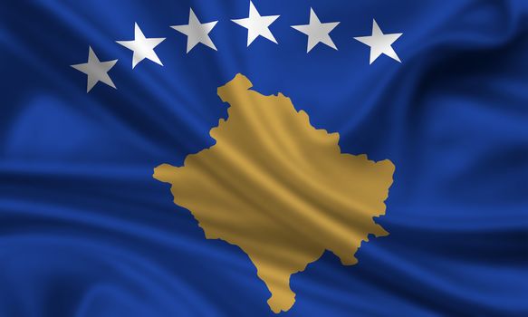 waving flag of kosovo