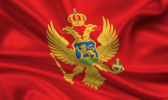 waving flag of montenegro