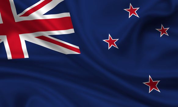 waving flag of new zealand