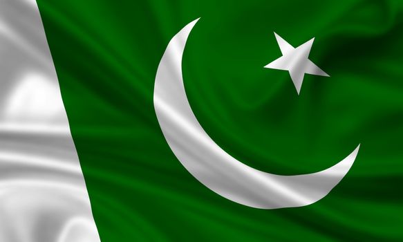waving flag of pakistan