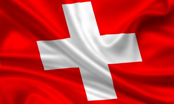 waving flag of switzerland