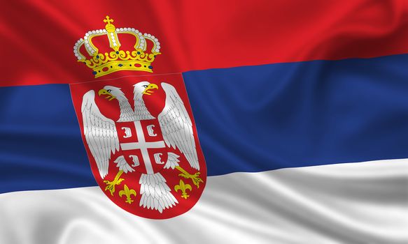 waving flag of serbia