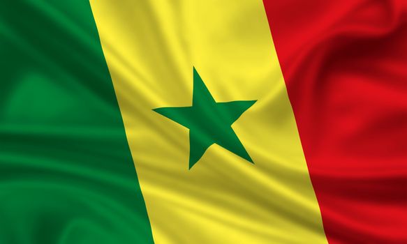 waving flag of senegal