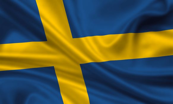 waving flag of sweden