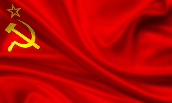 waving flag of the soviet union