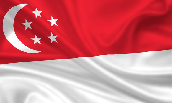 waving flag of singapore