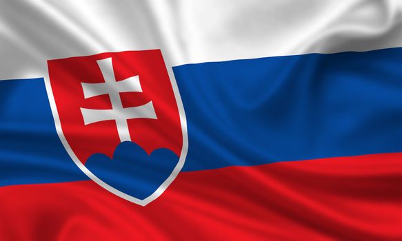 waving flag of slovakia