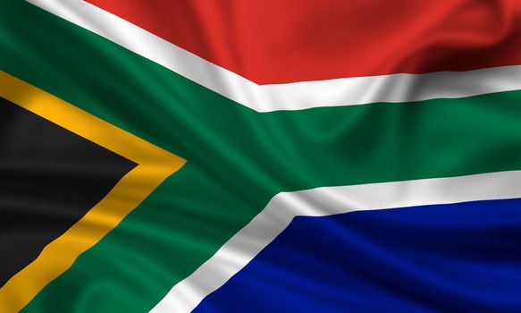 waving flag of south africa