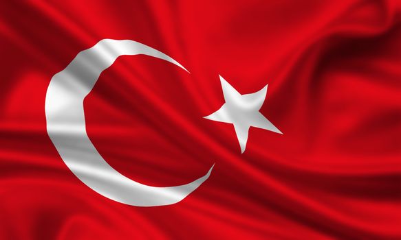 waving flag of turkey