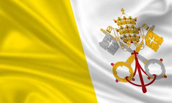 waving flag of the vatican state