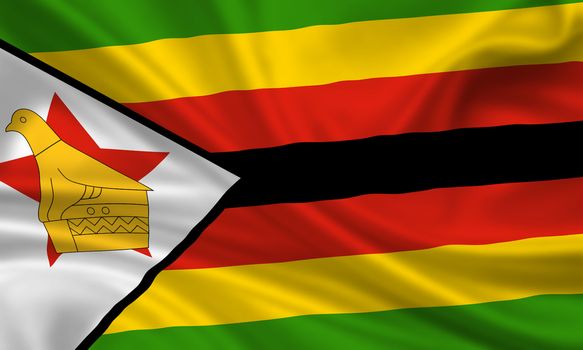 waving flag of zimbabwe