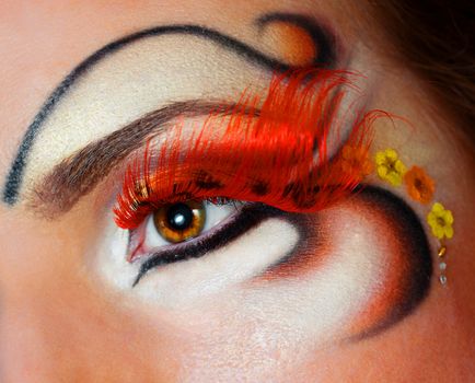 a close up portrait of a pretty redhead girl with professional makeup