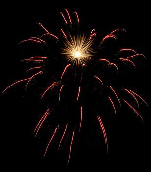 beautiful fireworks against the dark sky, fireworks