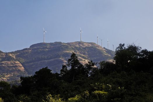 Generic, windmills for producing electrical power at Karjat Hills, Maharashtra, India