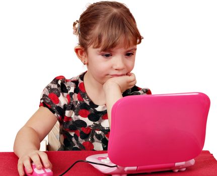 little girl with laptop