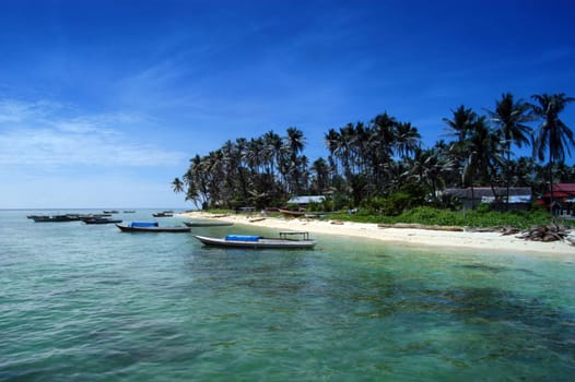DERAWAN island one tourist attraction in the eastern Borneo province of Indonesia                           