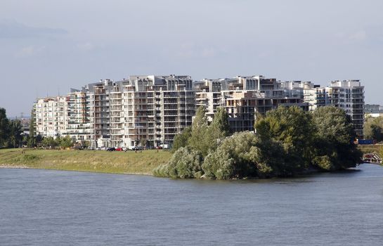 residential green area on the waterfront