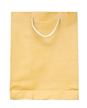 Brown paper bag isolated on white