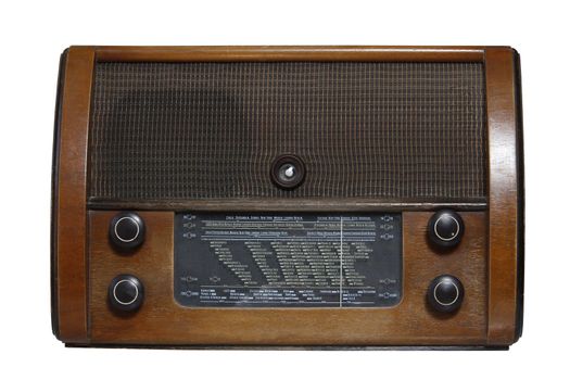 vintage radio isolated on the white background