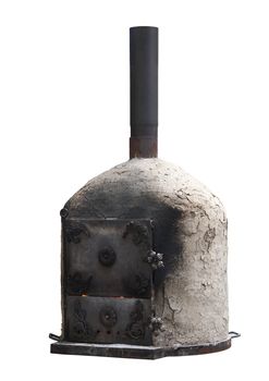 Isolated image of a pizza oven furnace