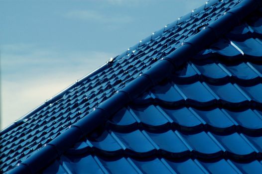  pattern of blue roof tiles