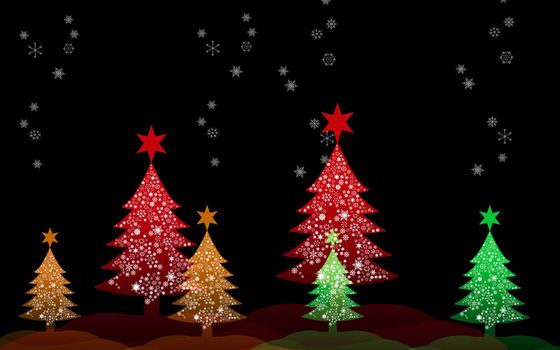 Colorful Christmas tree with Christmas ball for greeting card