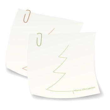 new royalty free illustration of two isolated paper reminders with paperclips
