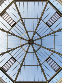 Octagon glass ceiling, indoor view