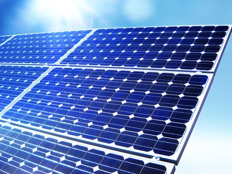 Renewable alternative solar energy, sun-power plant