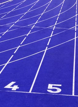 blue running tracks with numbers for training 