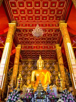 Buddha image in Traditional Thai style which is in Wat Suantan (Nan-Thailand)
