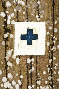 way marker on a tree