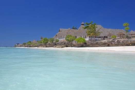 Crystal clear waters at Zanzibar beach in Tanzania