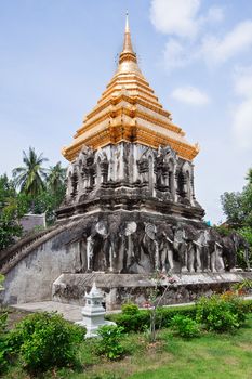 Ancient temple, Wat Chiang Man temple in Chiang Mai, Thailand. 