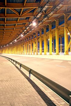 night traffic in the tunnel