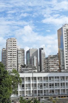 downtown city and old building 