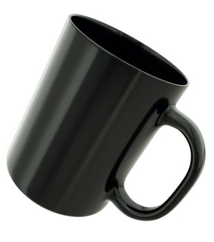 Black mug isolated on white background. 3D render.
