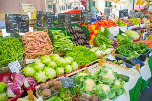 Fruits and vegetables at the market stall