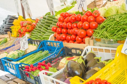 Fruits and vegetables at the market stall